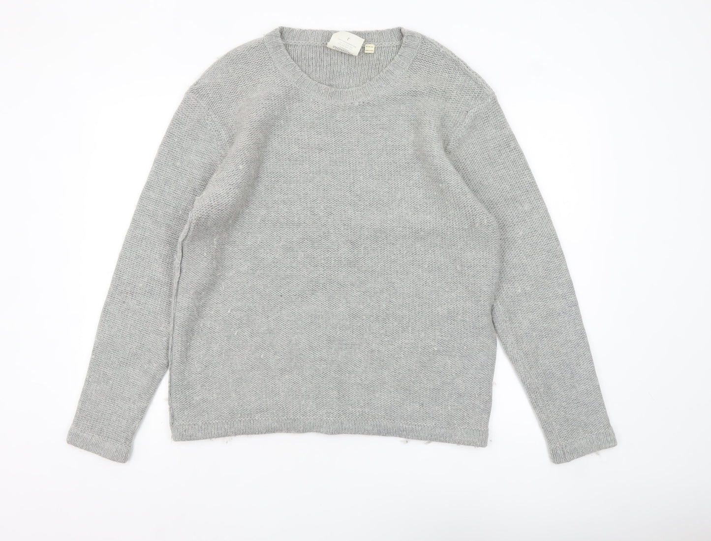 Cheap Monday Men's Grey Wool Blend Crew Neck Jumper Size L