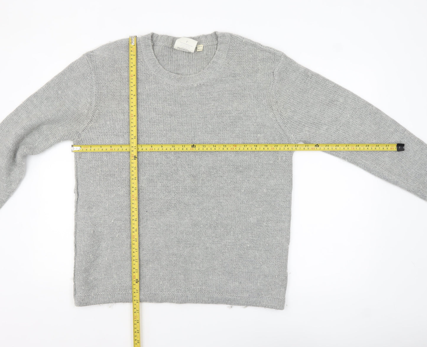Cheap Monday Men's Grey Wool Blend Crew Neck Jumper Size L
