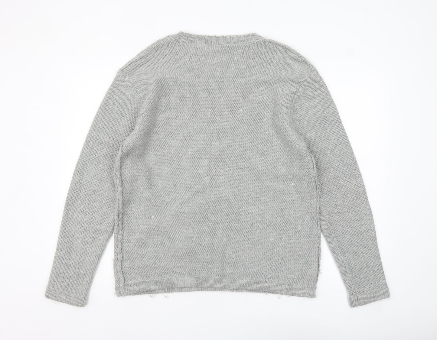 Cheap Monday Men's Grey Wool Blend Crew Neck Jumper Size L