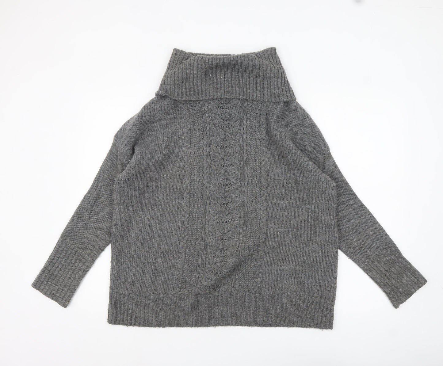 Crew Clothing Co. Womens Grey Roll Neck Wool Blend Jumper M