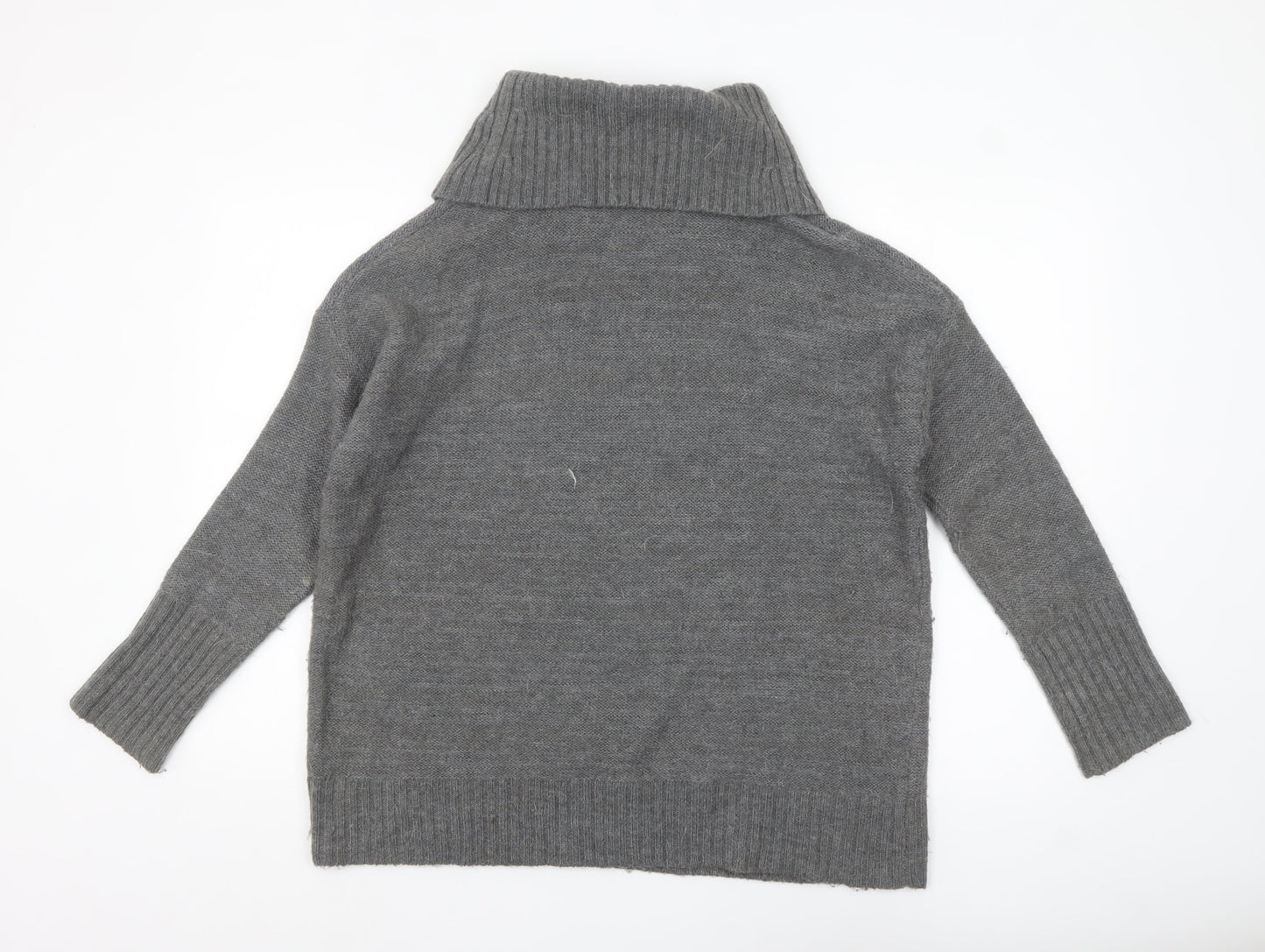 Crew Clothing Co. Womens Grey Roll Neck Wool Blend Jumper M