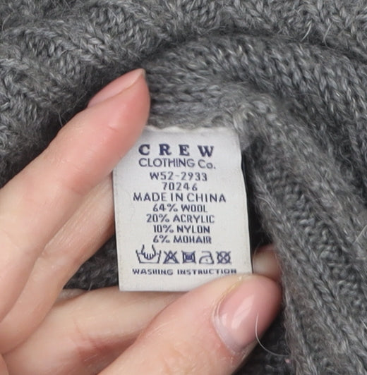 Crew Clothing Co. Womens Grey Roll Neck Wool Blend Jumper M