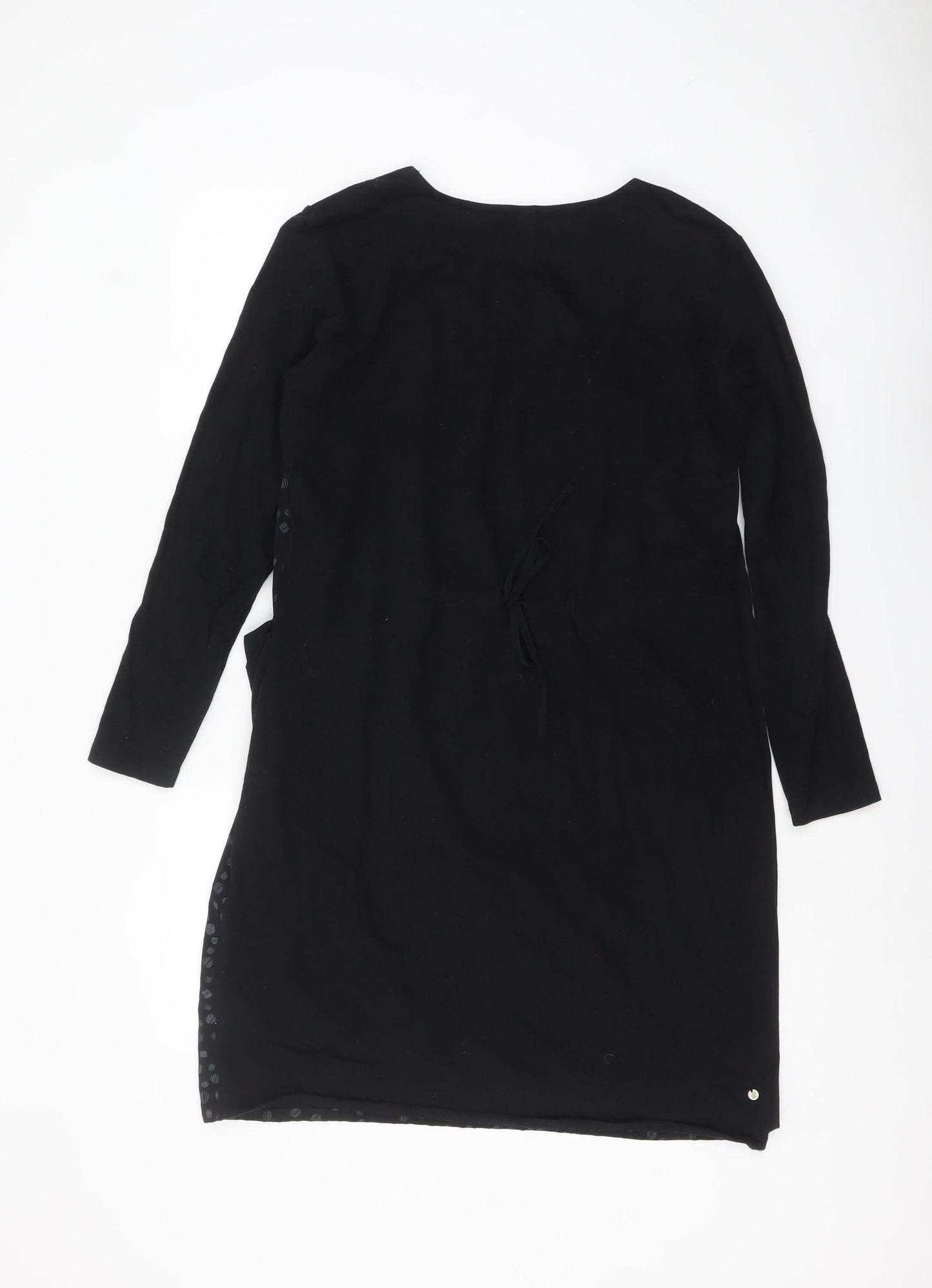 Lady Captain Women's Black Size 14 Asymmetric Long Sleeve Dress