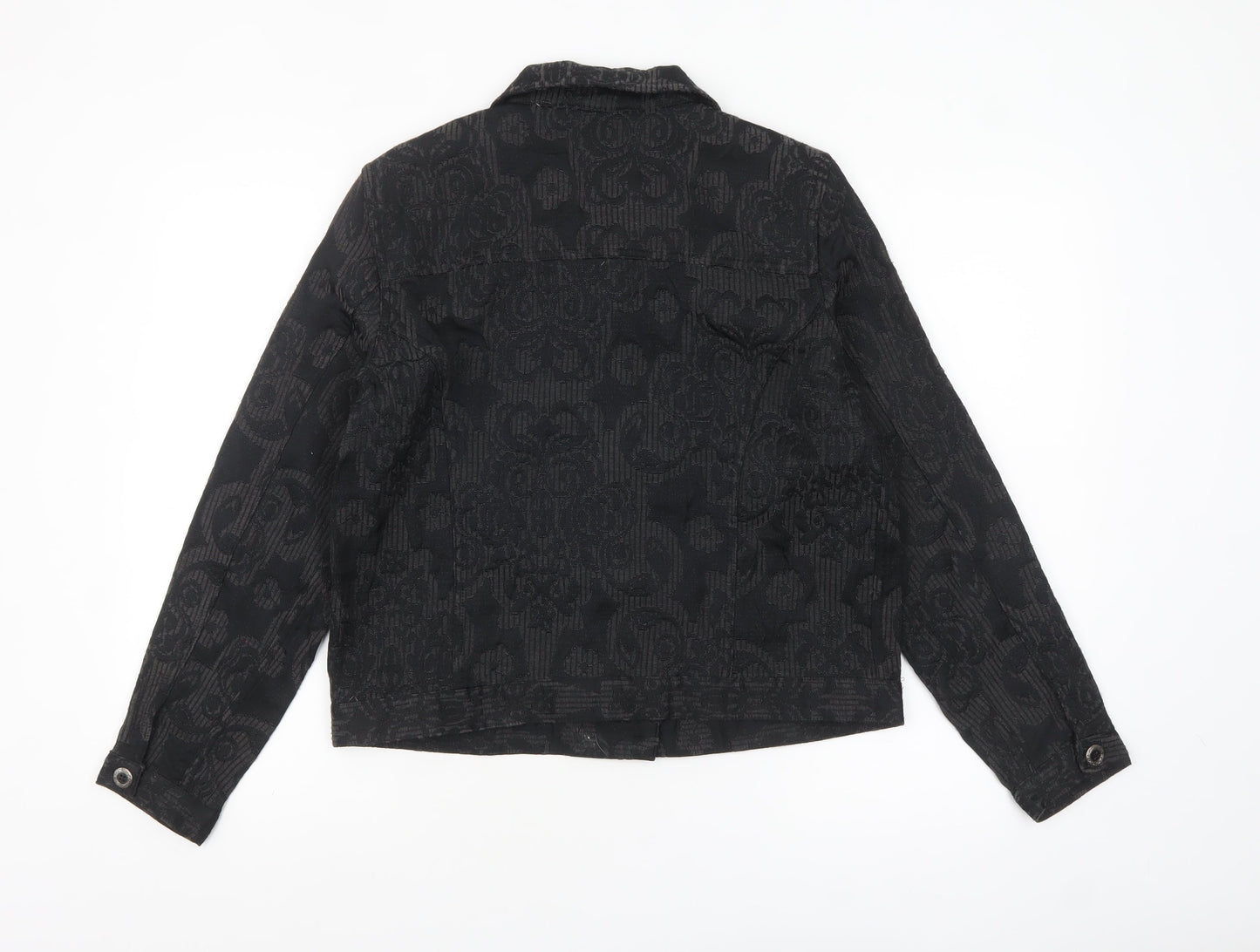 Christopher & Banks Women's Black Jacquard Button-Up Jacket Size M