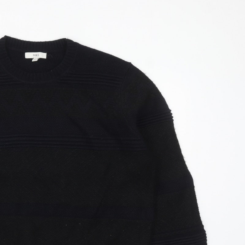 Additional view of Marks and Spencer men’s black 2xl crew neck knit jumper