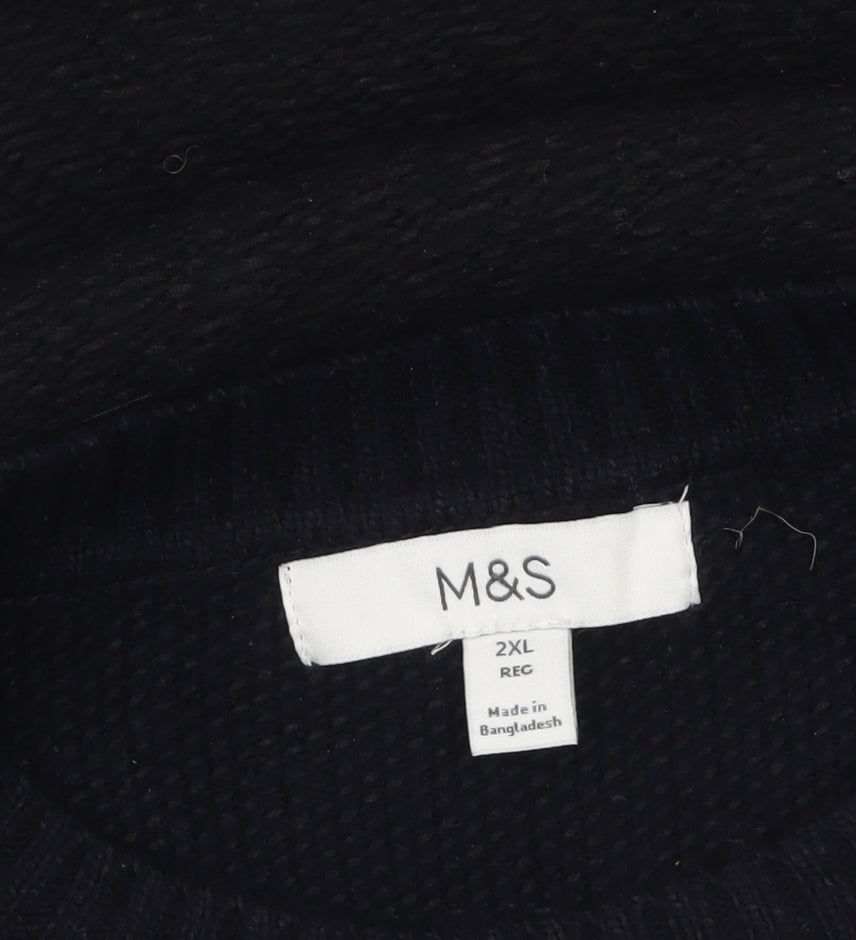 Additional view of Marks and Spencer men’s black 2xl crew neck knit jumper