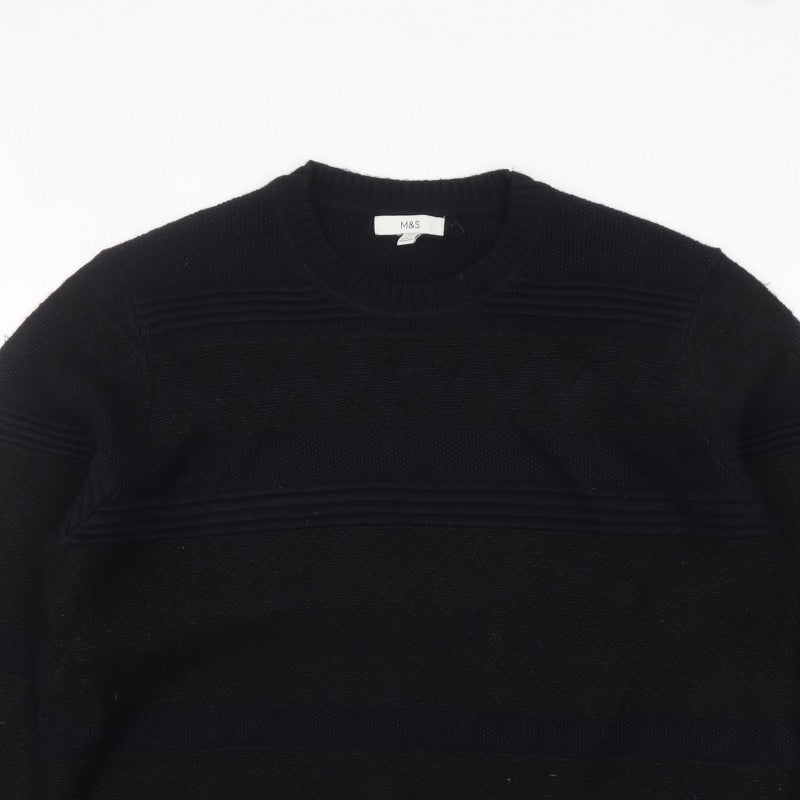 Additional view of Marks and Spencer men’s black 2xl crew neck knit jumper