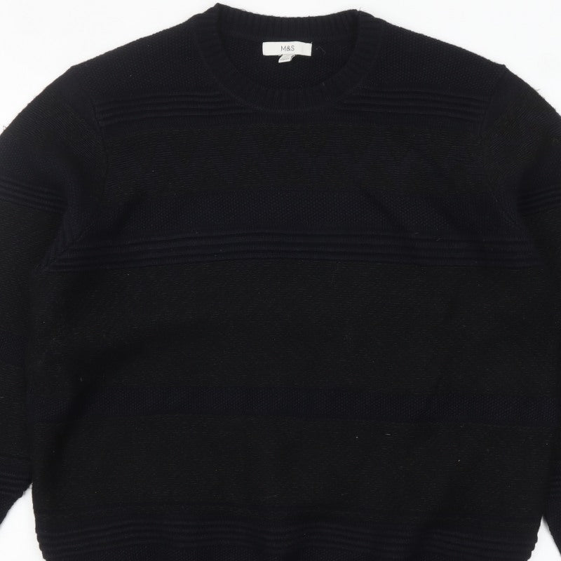 Additional view of Marks and Spencer men’s black 2xl crew neck knit jumper