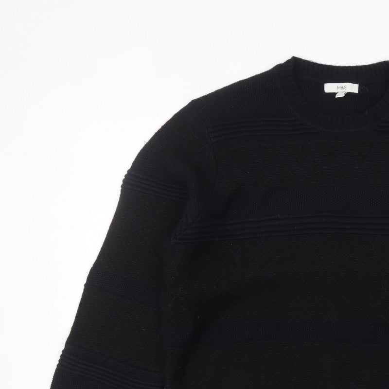 Additional view of Marks and Spencer men’s black 2xl crew neck knit jumper