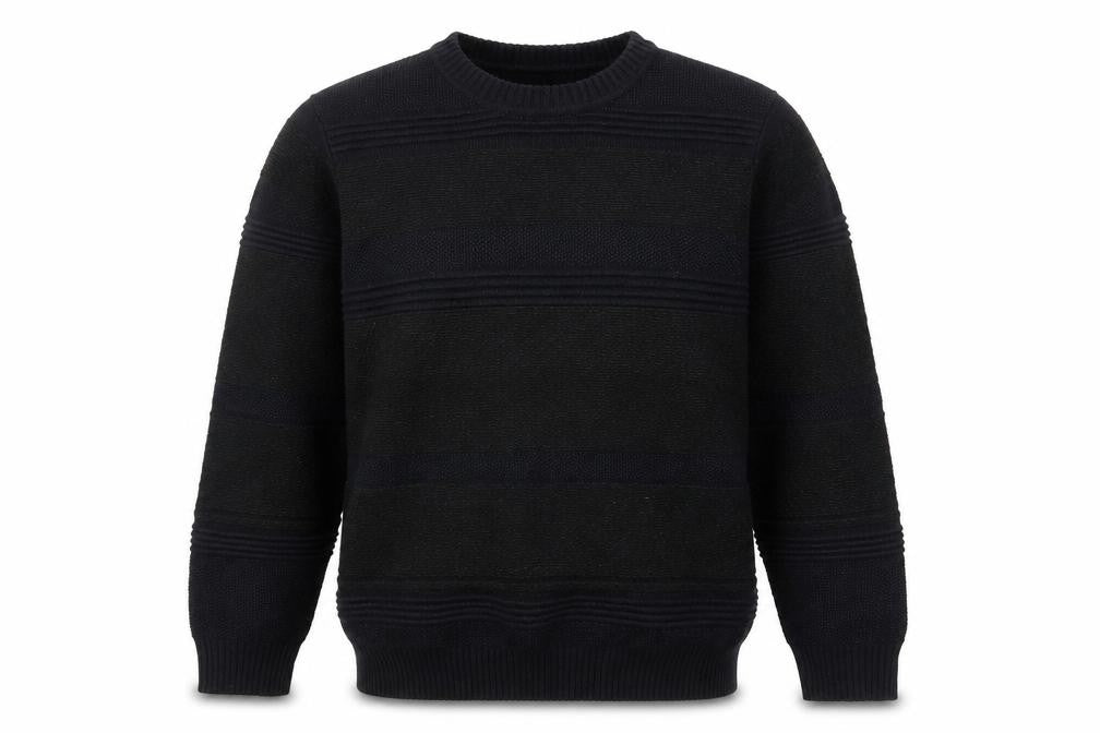 Front view of Marks and Spencer men’s black 2xl crew neck knit jumper