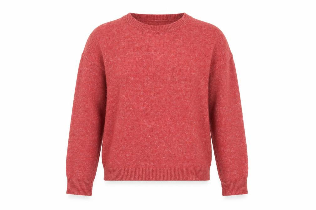 Camaieu Women’s Red Crew Neck Alpaca Blend Jumper Size 14