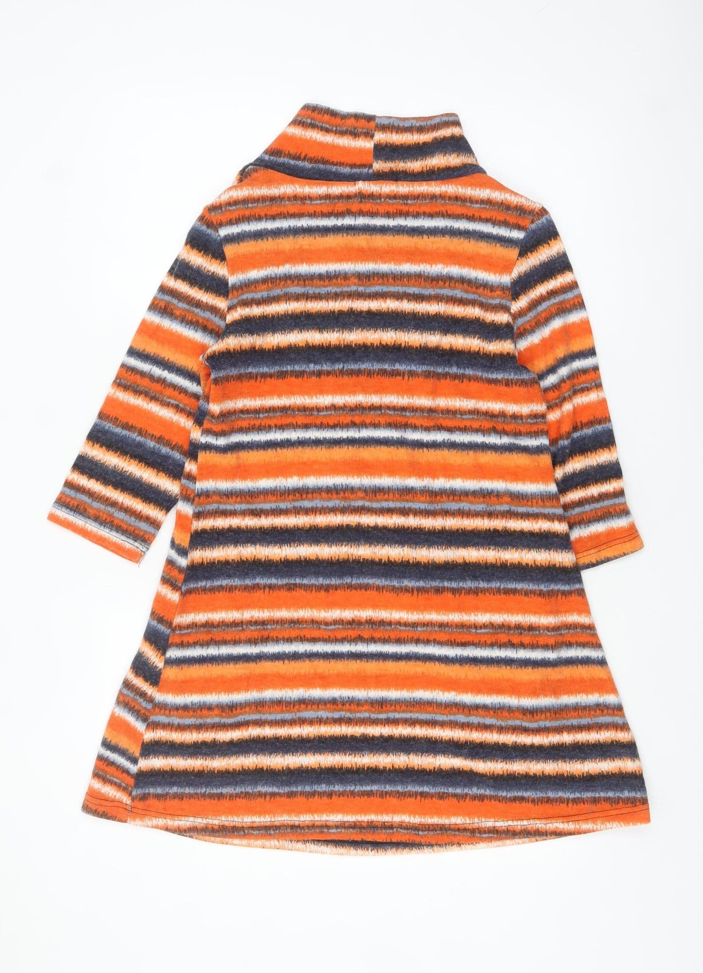 Stella Women’s Orange Striped A-Line Knit Dress Size 8