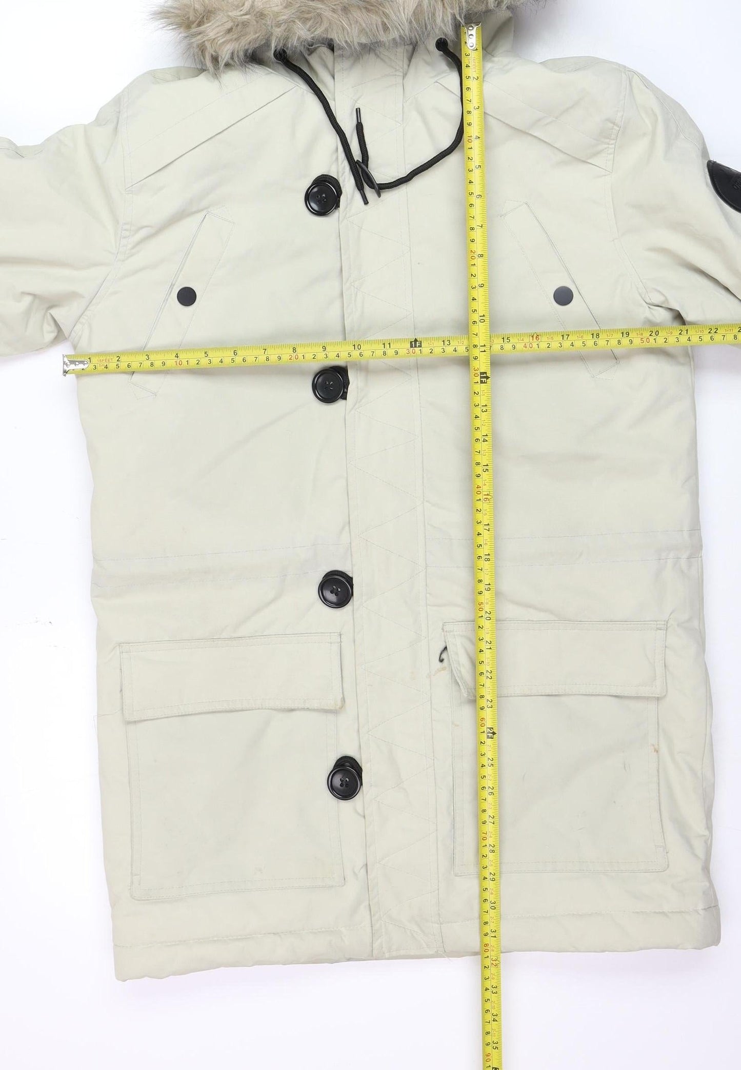 Cedarwood State Men's Beige Hooded Parka Coat Size S