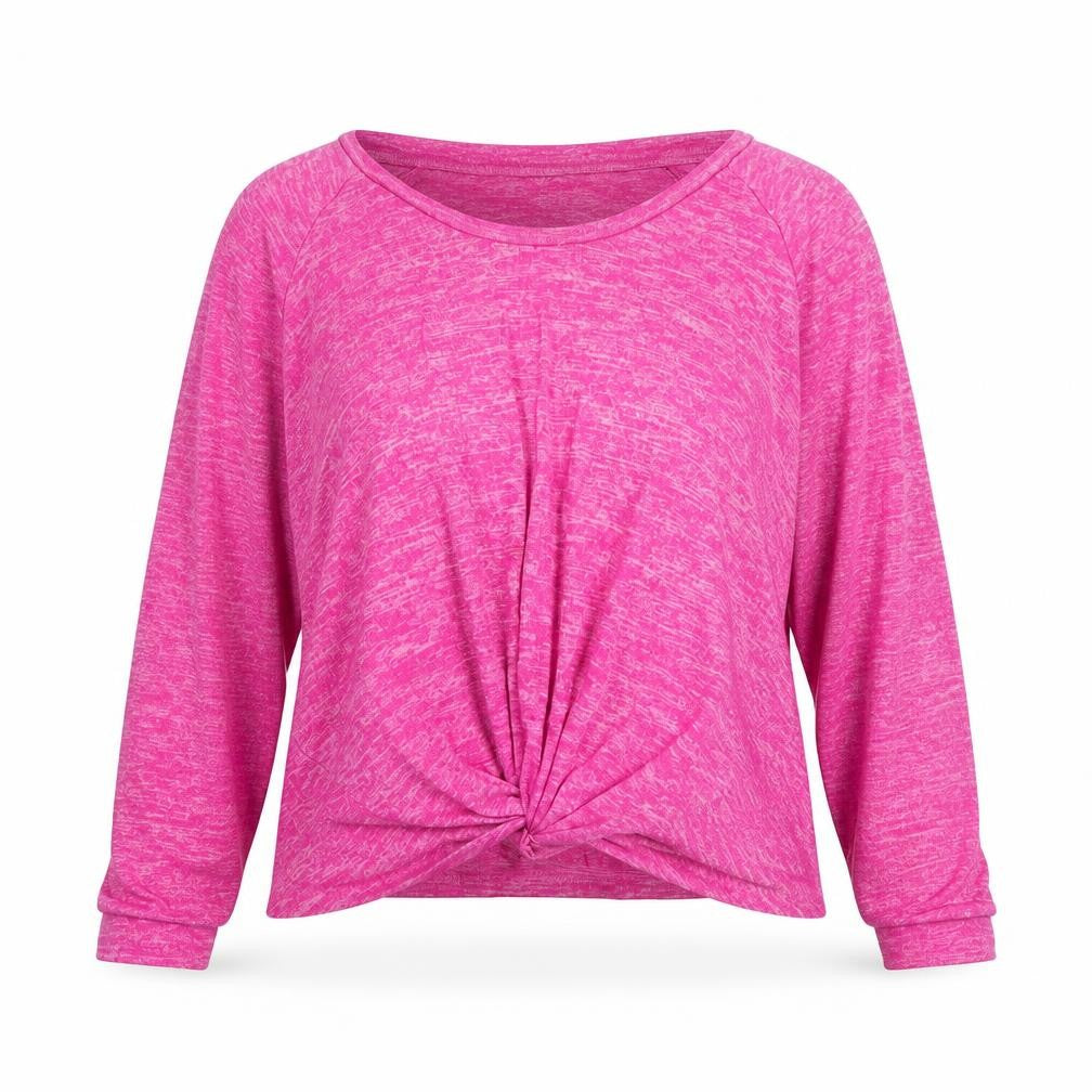 UGG Women Pink Long Sleeve Twist Front Jersey Top Size M