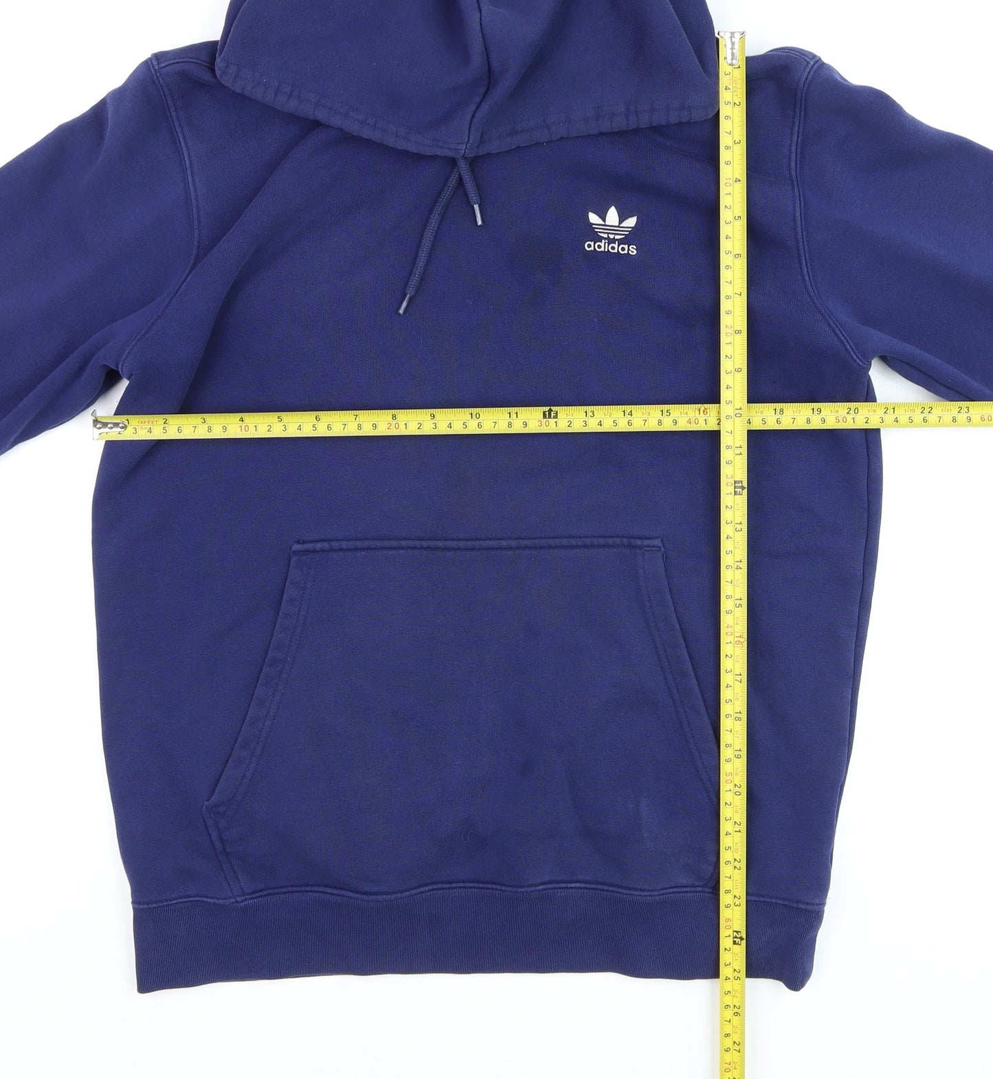 adidas Mens Blue Pullover Hoodie Medium Regular Fit Sports Fleece