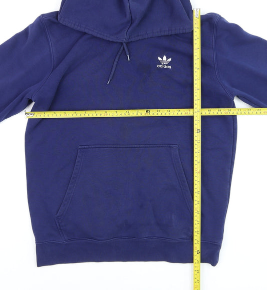 adidas Mens Blue Pullover Hoodie Medium Regular Fit Sports Fleece