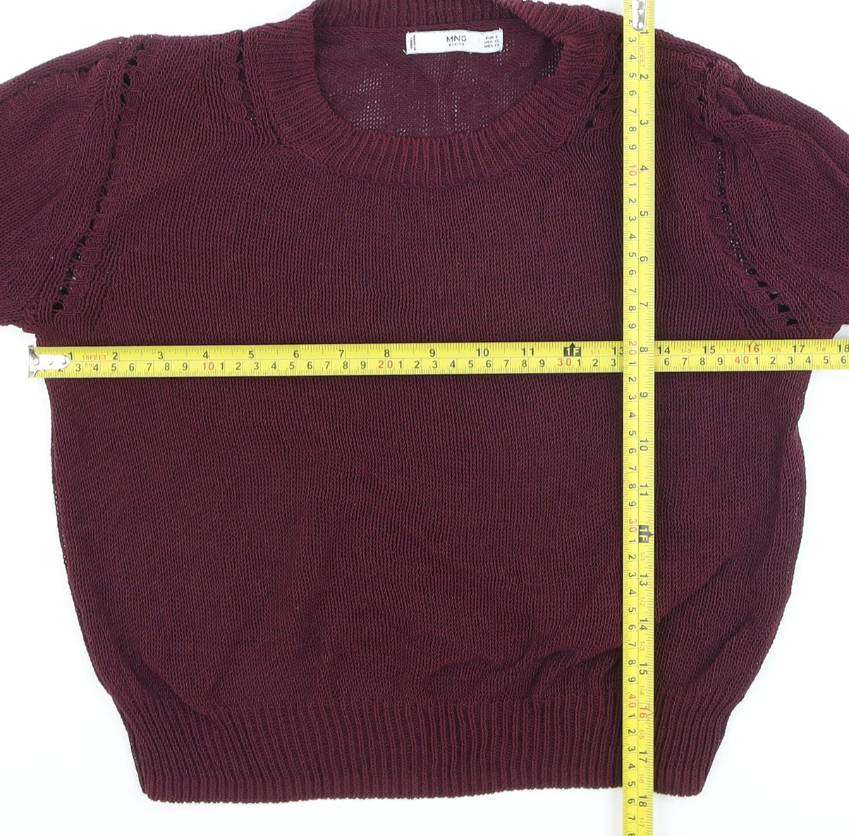 Mango Women's Purple Knit Crew Neck Pullover Jumper Size 6