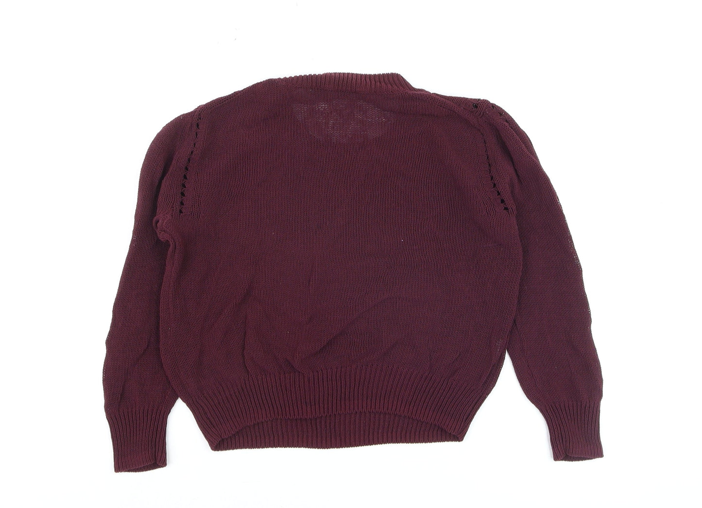 Mango Women's Purple Knit Crew Neck Pullover Jumper Size 6