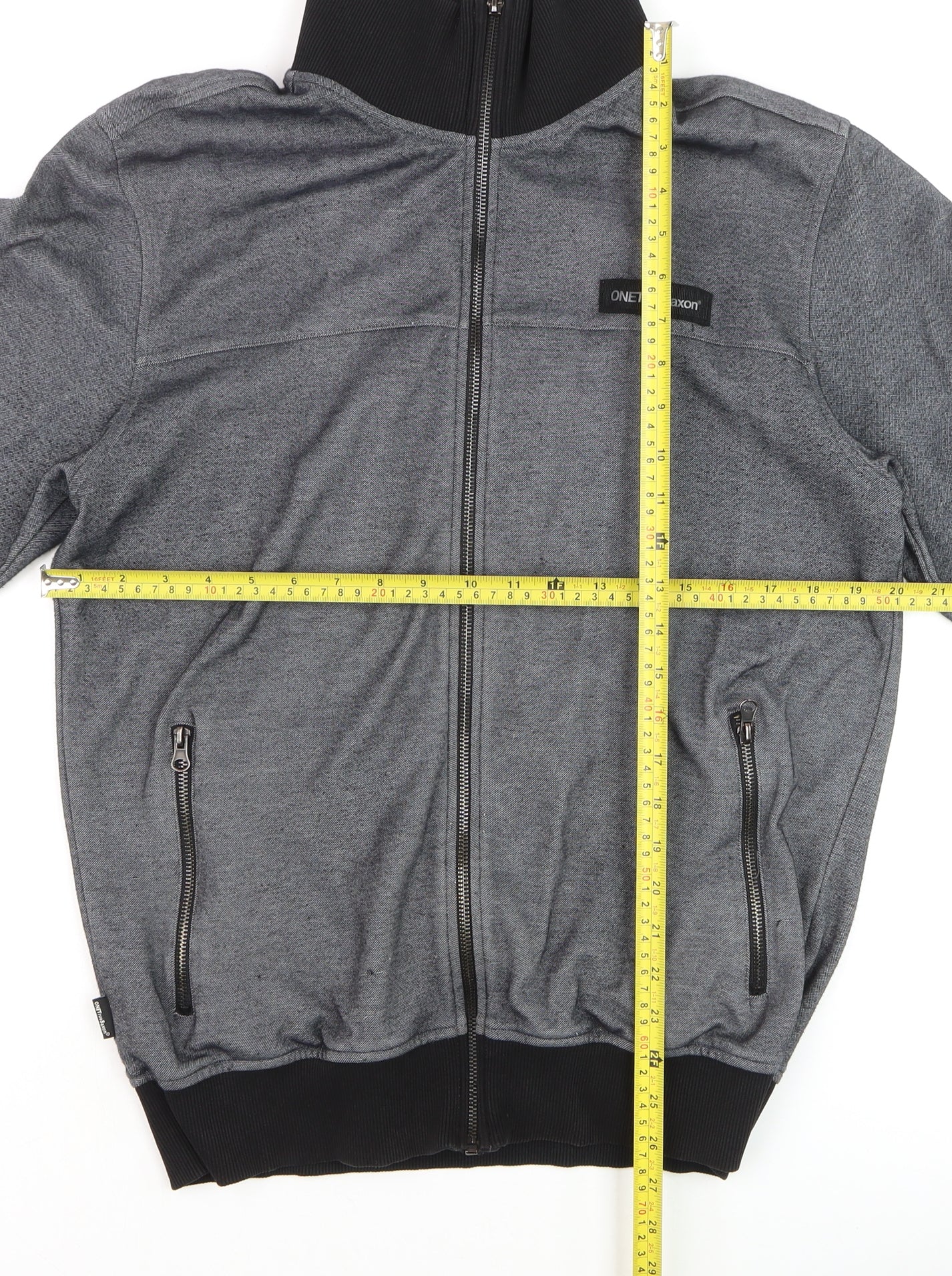 One True Saxon Men's Grey Track Jacket L Full Zip Casual Activewear
