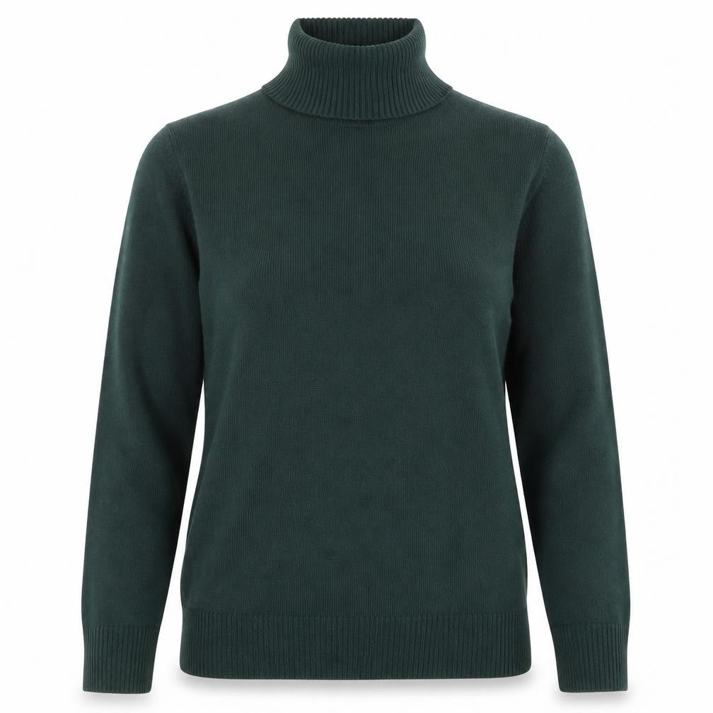 MIM Womens Green Roll Neck Acrylic Knit Jumper Size M