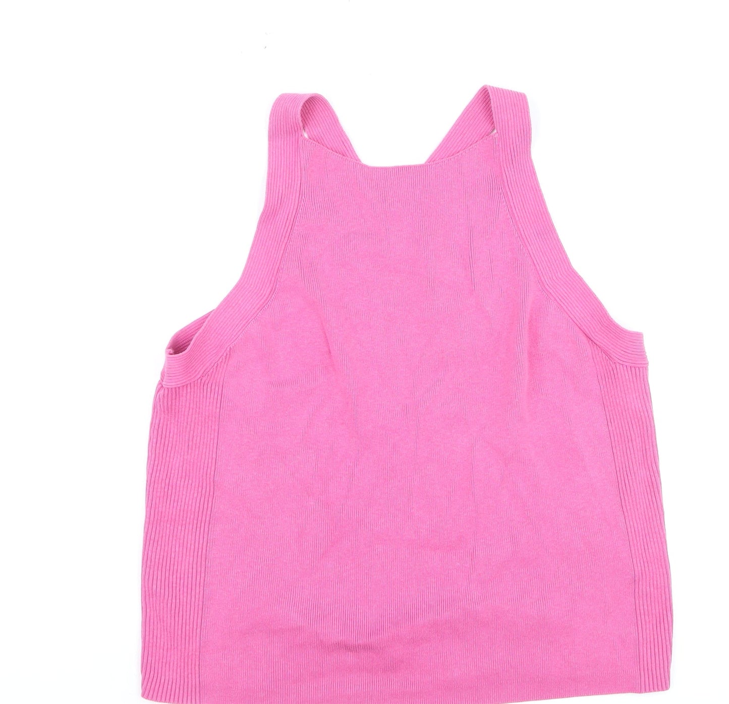 Marks and Spencer Women Pink Halter Knit Tank Top Size 16