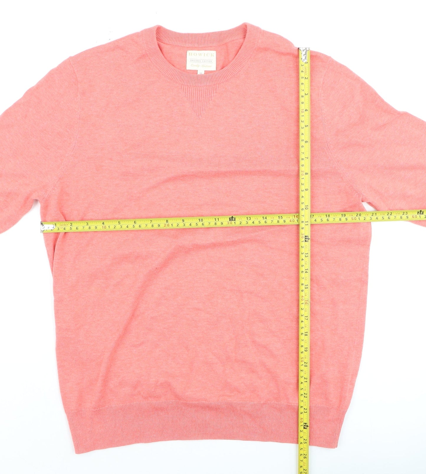 Howick Women Pink Cotton Crew Neck Jumper Size M