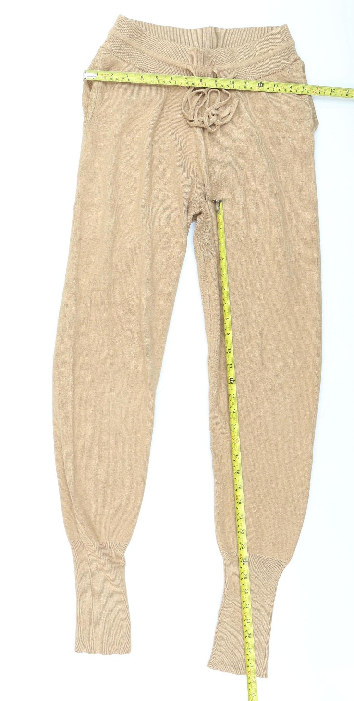 Brave Soul Women’s Beige Knit Jogger Trousers XS