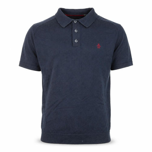 Original Penguin Mens Navy Blue Cotton Polo Shirt M Regular Fit