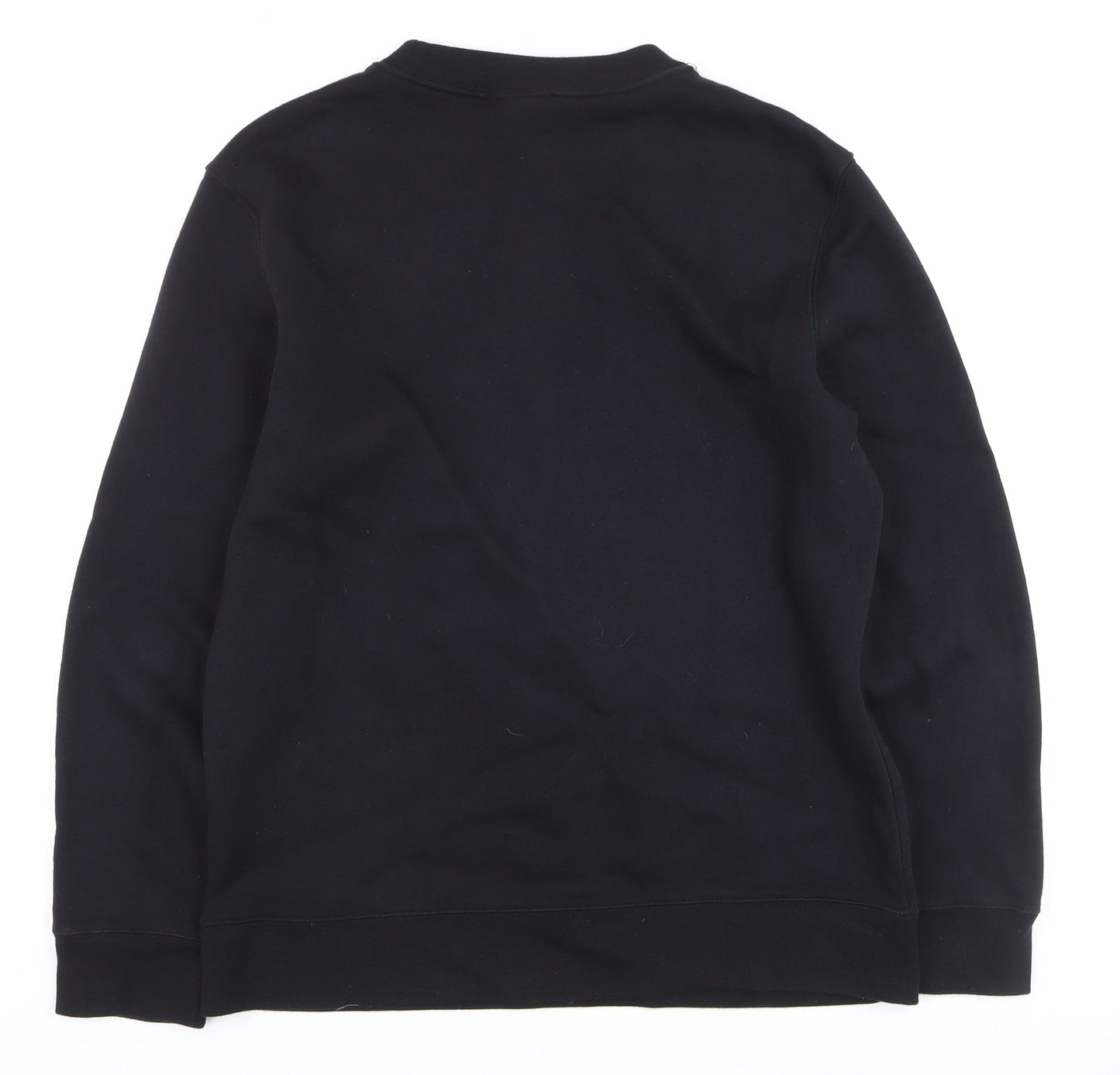 H&M Men Black Regular Fit Logo Pullover Sweatshirt M
