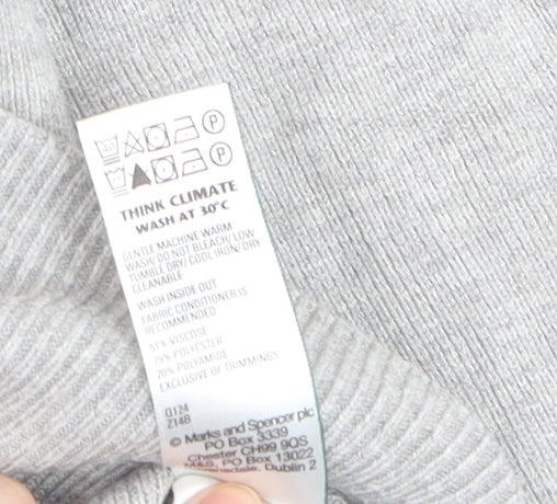 Marks and Spencer Men’s Grey XL Full Zip Cotton Hooded Jumper