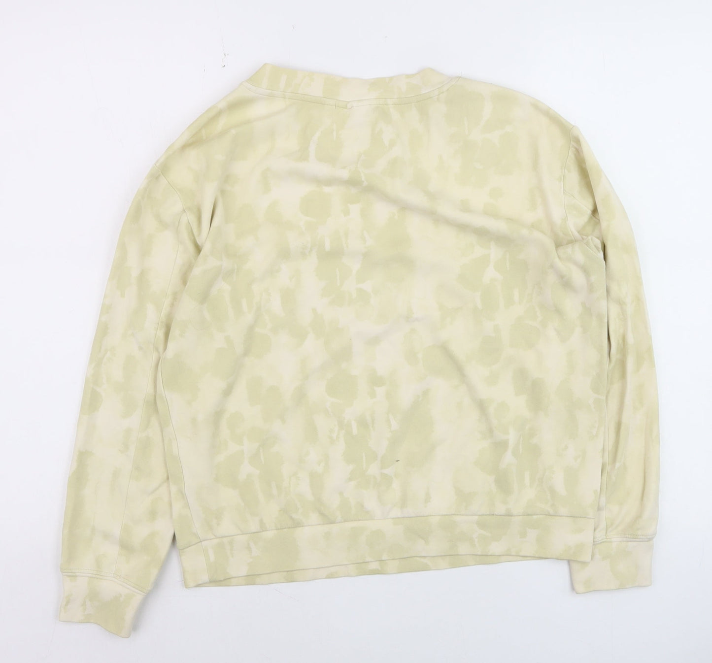 YAYA Women Beige Tie Dye Cotton Blend Pullover Sweatshirt Size S