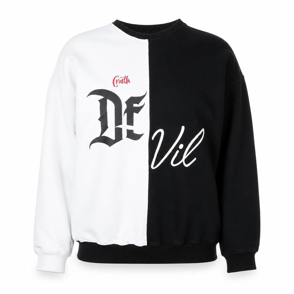 Disney Cruella by George Women Black White Size 10 Pullover Sweatshirt