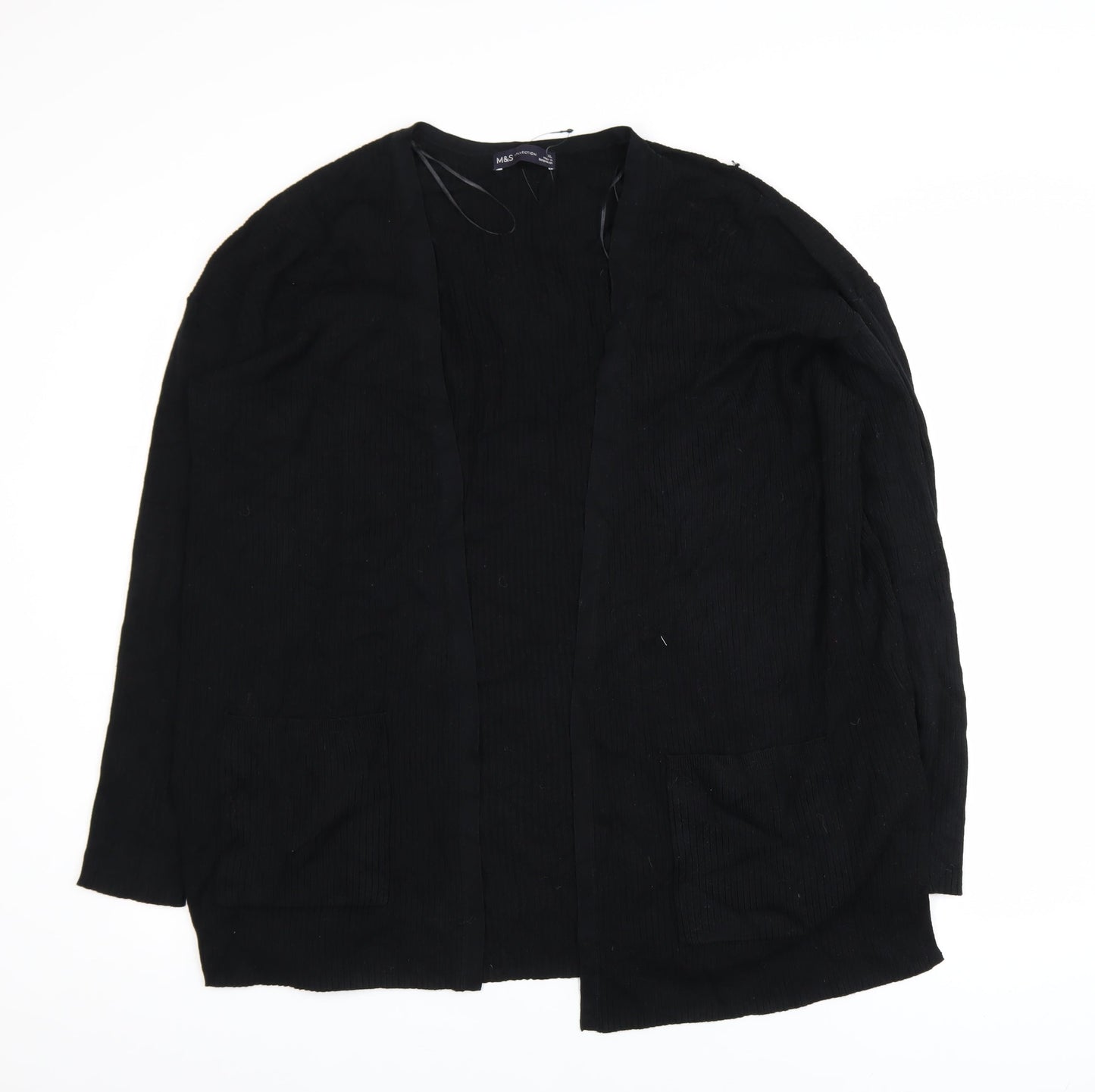 Marks and Spencer Women Black XL Open Front Cardigan Viscose Blend