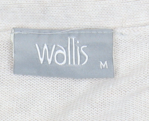 Wallis Women Beige Knit Open Cardigan M Relaxed Casual