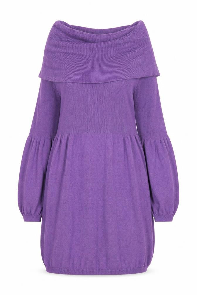 Marks & Spencer Women's Purple Cowl Neck Long Sleeve Tunic Jumper UK 12