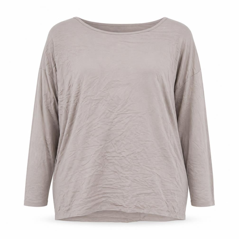 Friends Like These Women Beige Long Sleeve Basic Top UK 16 Viscose Blend