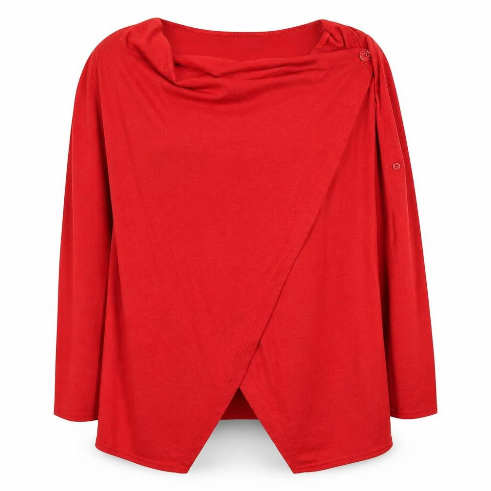 Zanzea Women Red Plus Size 5XL Wrap V-Neck Lightweight Jumper