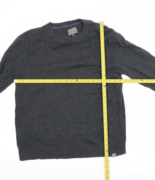 FatFace Men’s Grey Cotton Cashmere Crew Neck Jumper Size L