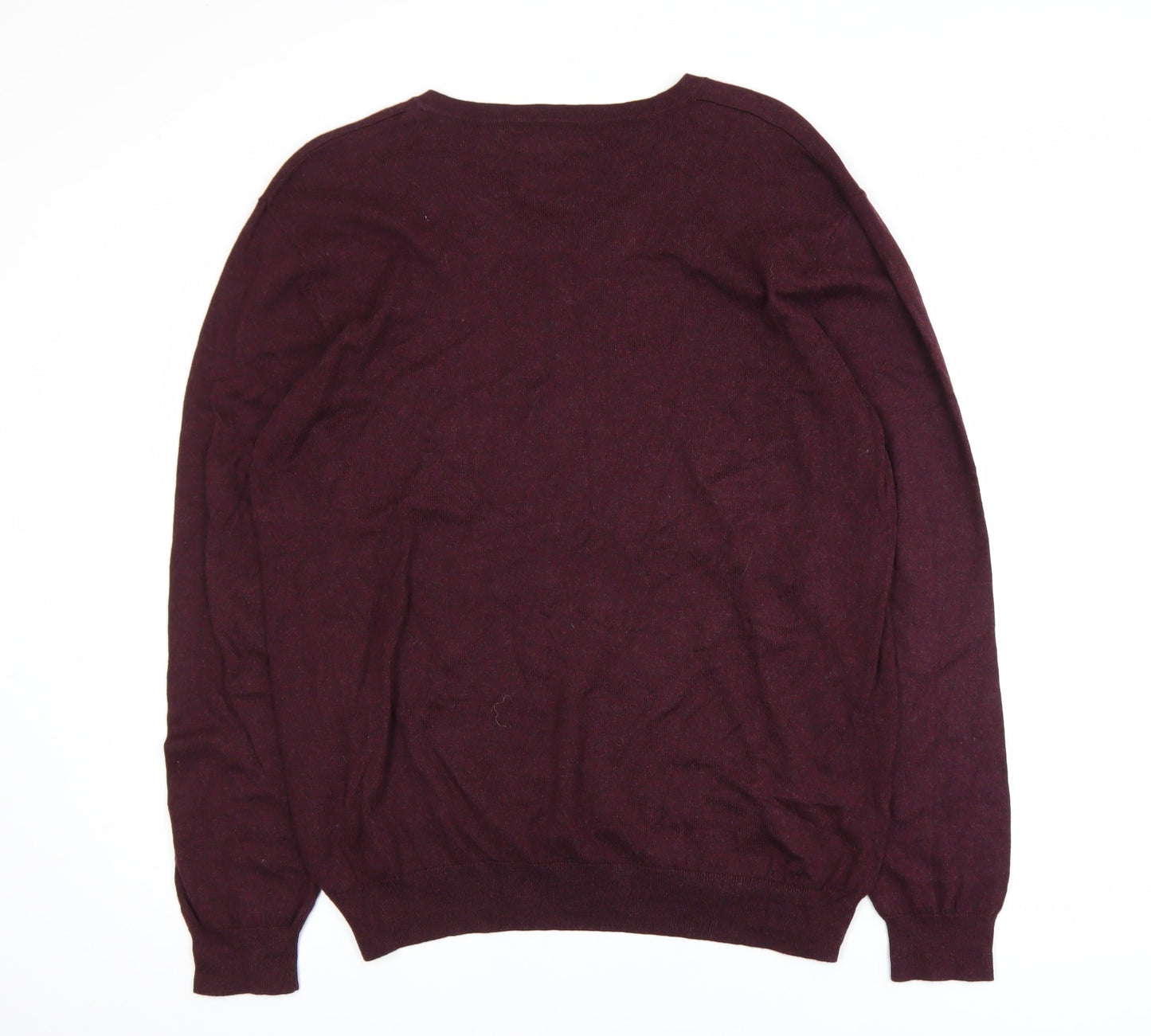 Jasper Conran Men's Brown Cotton V-Neck Jumper Size L