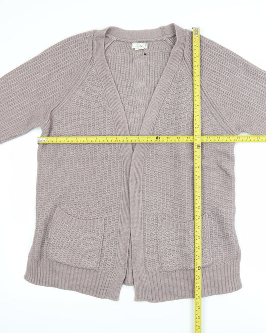 Fat Face Women Beige Size 14 Chunky Knit Relaxed Fit Cardigan