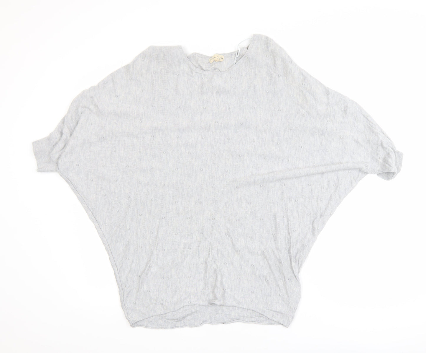 Phase Eight Women Grey Knit Batwing Blouse M Relaxed Fit