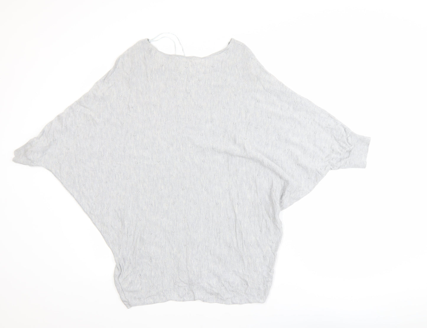 Phase Eight Women Grey Knit Batwing Blouse M Relaxed Fit