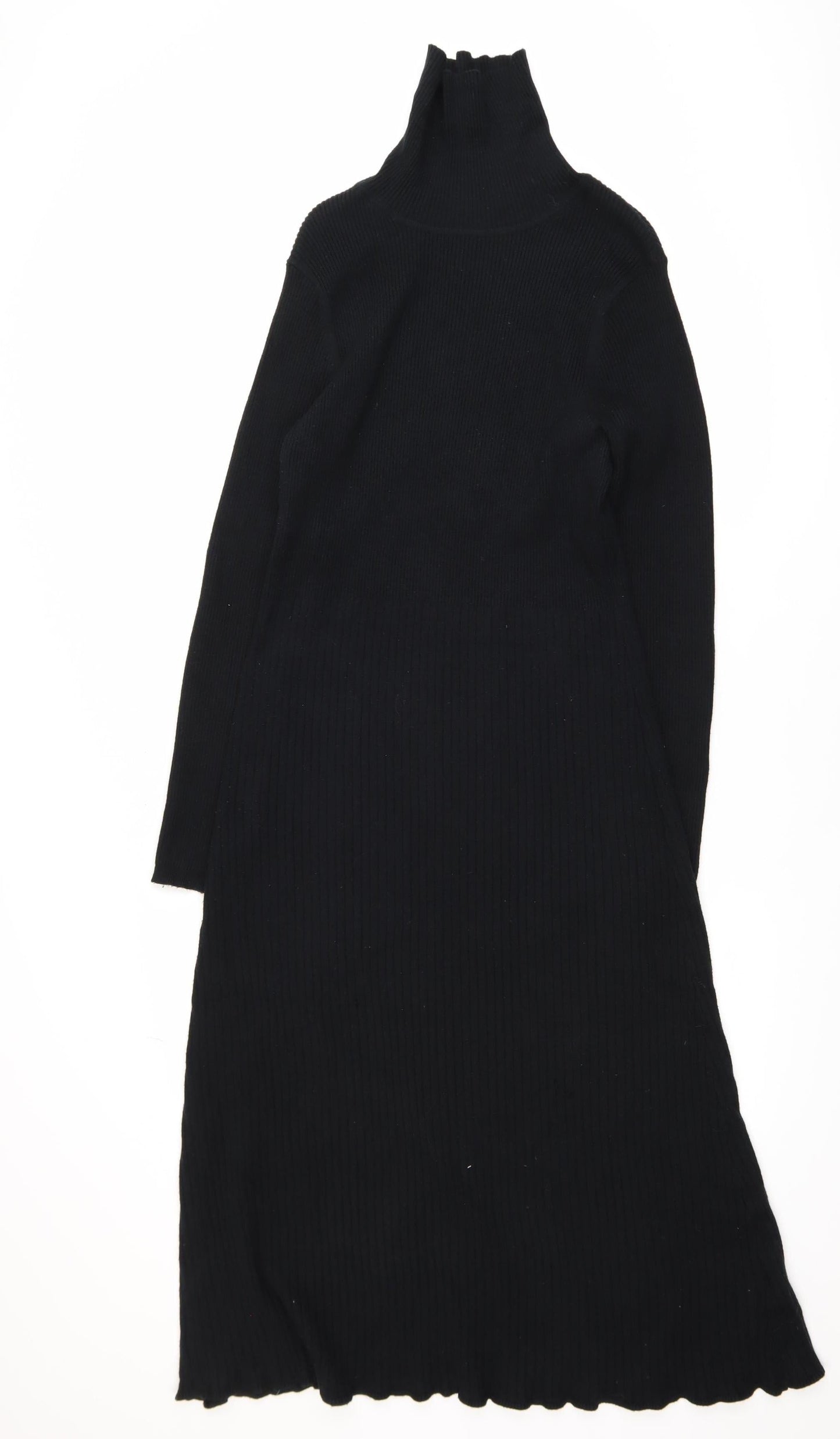 Marks and Spencer Women Black Midi Bodycon Knit Dress L