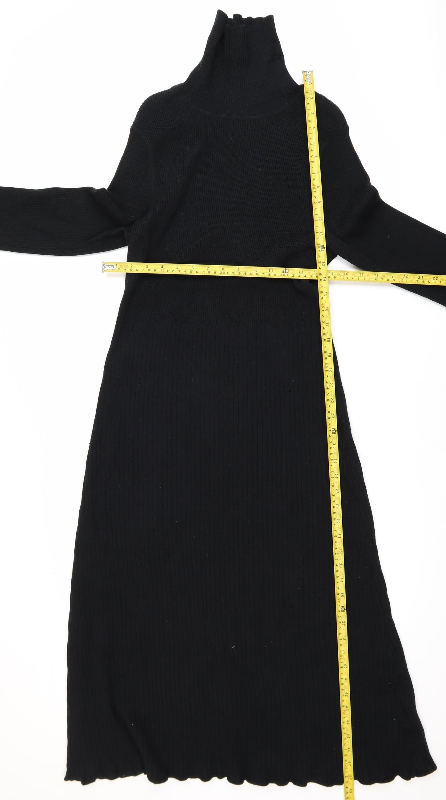 Marks and Spencer Women Black Midi Bodycon Knit Dress L
