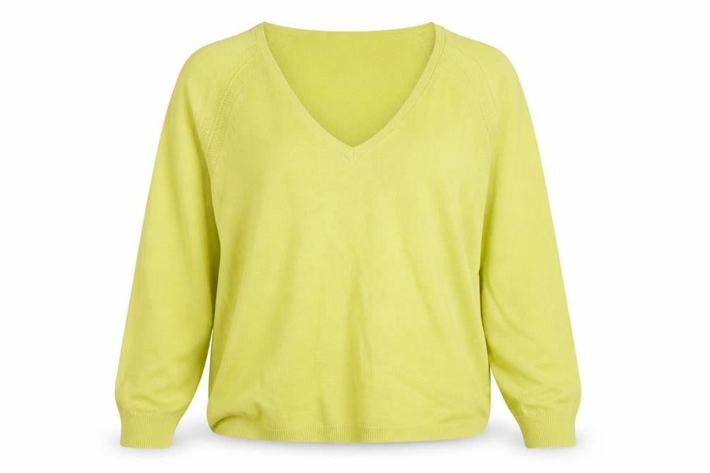Marks & Spencer Womens Green Wool Blend V-Neck Jumper Size 8