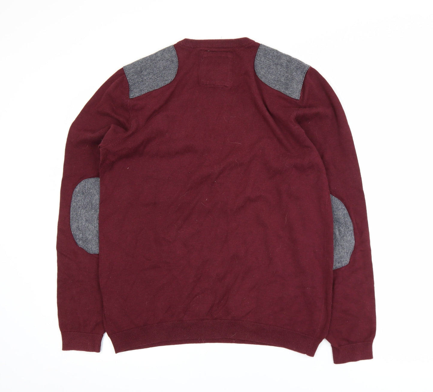 Nanny State Men's Red Cotton Crew Neck Jumper Medium