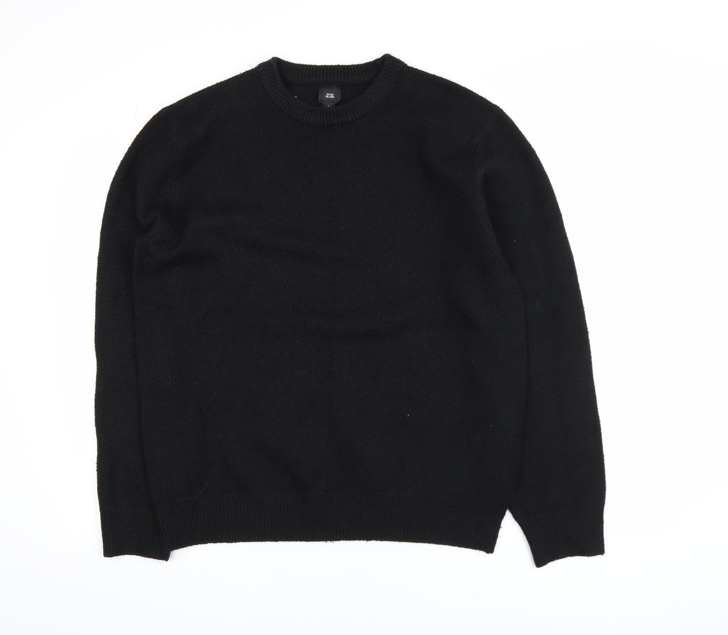 River Island Men's Black L Crew Neck Knit Jumper