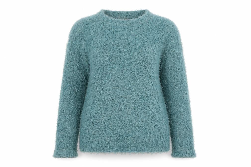 RJR.John Rocha Women's Blue Size 12 Fluffy Knit Jumper