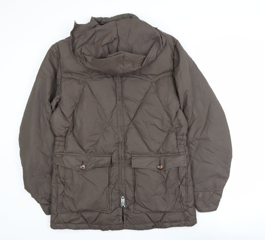 Sprung Men's Brown Down Puffer Jacket L Winter Insulated Hooded