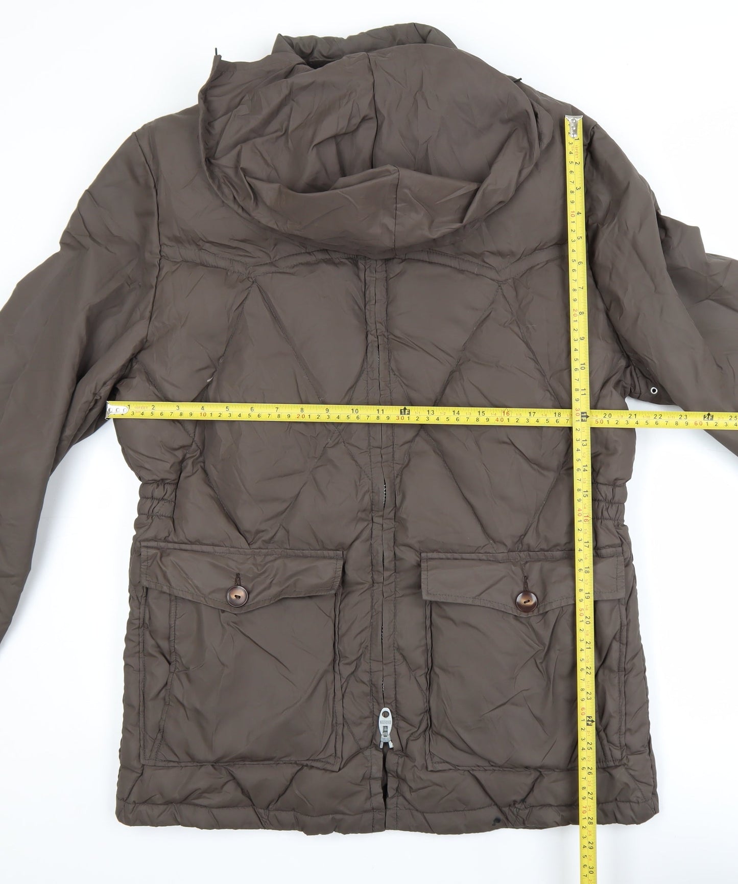 Sprung Men's Brown Down Puffer Jacket L Winter Insulated Hooded